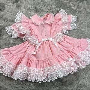 Vintage Mini World Toddler Girls Lace Ruffle Frilly Dress
